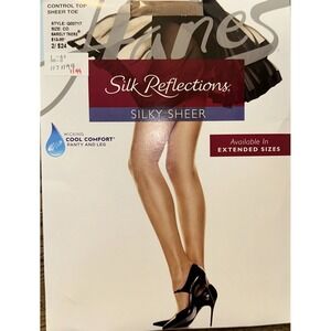 Hanes Silk Reflections‎ Silky Sheer Barely There CD Control Top Pantyhose